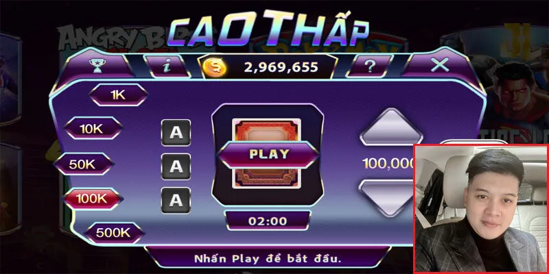 Anh Dũng thắng lớn 90 triệu đồng khi chơi Cao Thấp tại 789Club 2 Anh Dũng và giao diện trò chơi Cao Thấp 789Club