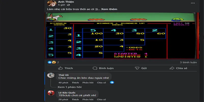 Bạn bè trên facebook chúc mừng anh Thiện