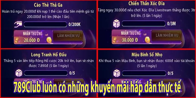 789Club luôn có những khuyến mãi hấp dẫn thực tế