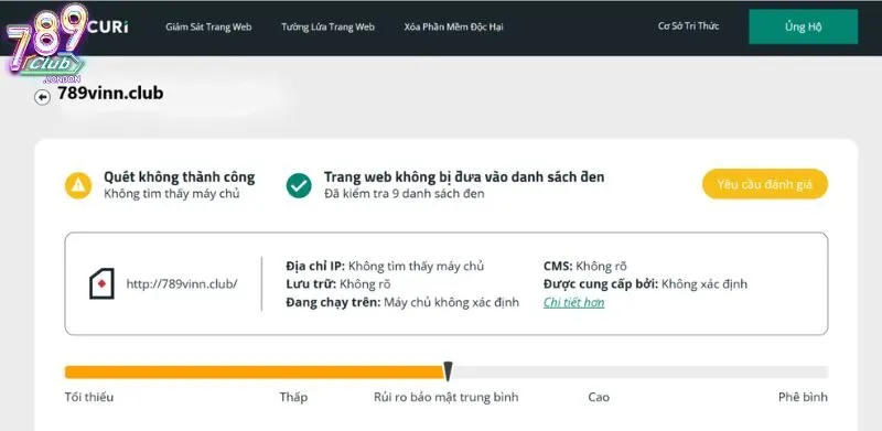 Cách phân biệt website 789Club chính thống và giả mạo 3 Kết quả kiểm tra đối với tên miền giả mạo